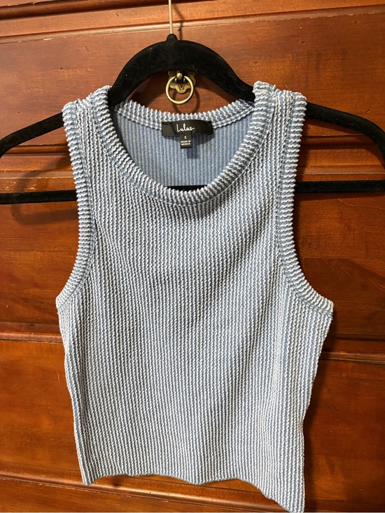 Lulus Tops - Lulu's Powder Blue Ribbed Knit Tank